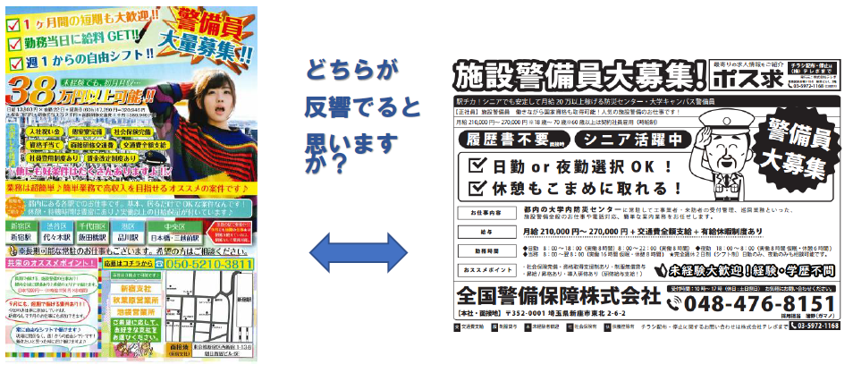 どちらが反響でると思いますか？